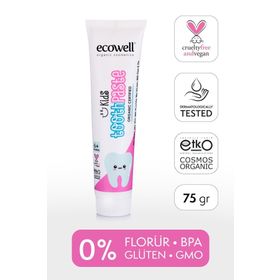 Ecowell 6 Ay Ve Sonrasına Uygun Florürsüz Organik 75 gr Çocuk Diş Macunu