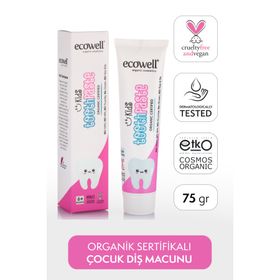 Ecowell 75 GR Organik Karadut Özlü Çocuk Diş Macunu