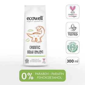 Ecowell Bebek Bakım Seti - Organik Bebek Losyonu + 300 ml Yüz Ve Vücut Doğal Nemlendirici Bebek Kremi
