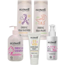 Ecowell Full Paket 5'li Ürün Organik Bebek Bakım Seti