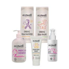 Ecowell Full Paket 5'li Ürün Organik Bebek Bakım Seti