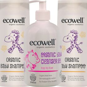 Ecowell Organik 2x300 ml Bebe Şampuanı + Organik 500 ml Temizleme Jeli