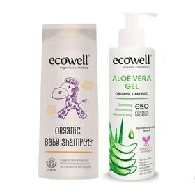 Ecowell Organik 300 ml Bebek Şampuanı + Organik 200 ml Aloevera Jel