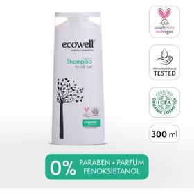 Ecowell Organik ve Vegan Sertifikalı Yağlı Saçlara Özel Tuzsuz ve Sülfatsız 300 ml Saç Bakım Şampuanı