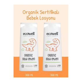 Ecowell Organik & Vegan Sertifikalı 2x300 ml Bebek Yüz & Vücut Losyonu