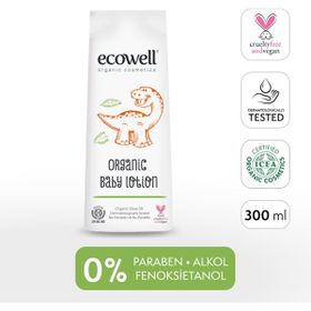 Ecowell Organik & Vegan Sertifikalı Parabensiz 300 ml Nemlendirici Bebek Kremi