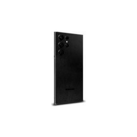Ecr Mobile Samsung S23 Ultra ile Uyumlu Deri Siyah Desenli Arka Kaplama
