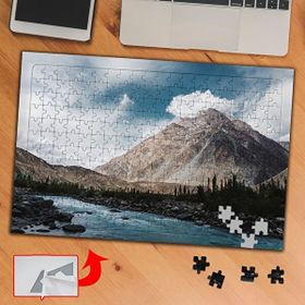 ED997 Dağ Deniz Bulut Gökyüzü 240 Parça Puzzle Yapboz Tablo