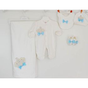 Eda Baby 7712 0-3 Ay Çiçekli Lüx 5'li Hastane Çıkış Seti