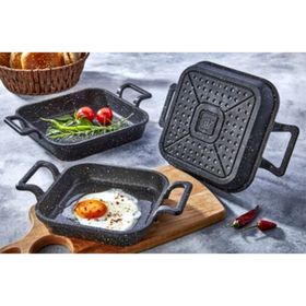Eda Siyah 3'lü Döküm Sahan Set