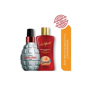 Eda Taşpınar 200 ml Mykonos Supreme Bronzing Bomb ve Bronzluk Koruyucu Losyon