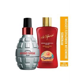 Eda Taşpınar 200 ml Mykonos Supreme Bronzing Bomb ve Bronzluk Koruyucu Losyon