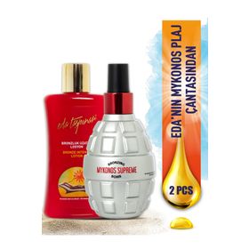 Eda Taşpınar 200 ml Mykonos Supreme Bronzing Bomb ve Bronzluk Koruyucu Losyon
