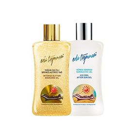 Eda Taşpınar 200 ml SPF 0 Yoğun Işıltılı Bronzlaştırıcı Yağ+Güneş Sonrası Serinletici Jel