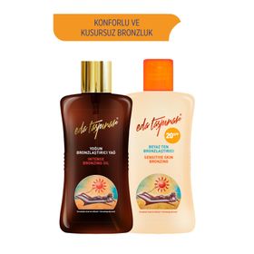 Eda Taşpınar Beyaz Ten Bronzlaştırıcı SPF 20&200 mlx2 Çeşit SPF 0 Yoğun Bronzlaştırıcı Yağ