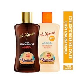 Eda Taşpınar Beyaz Ten Bronzlaştırıcı SPF 20&200 mlx2 Çeşit SPF 0 Yoğun Bronzlaştırıcı Yağ