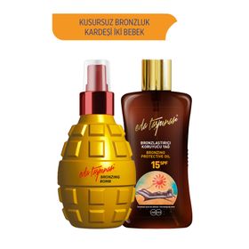Eda Taşpınar Bronzing Bomb&200 mlx2 Çeşit SPF 15 Bronzlaştırıcı Koruyucu Yağ