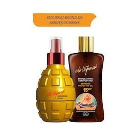 Eda Taşpınar Bronzing Bomb&200 mlx2 Çeşit SPF 15 Bronzlaştırıcı Koruyucu Yağ