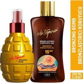 Eda Taşpınar Bronzing Bomb&200 mlx2 Çeşit SPF 15 Bronzlaştırıcı Koruyucu Yağ