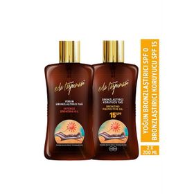 Eda Taşpınar SPF 0 Yoğun Bronzlaştırıcı Yağ ve SPF 15 Bronzlaştırıcı Koruyucu