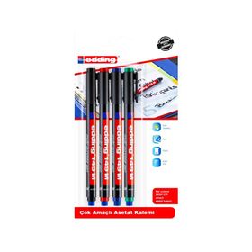 Edding 1 mm 4'lü Silgili Asetat Kalemi