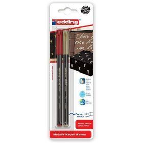 Edding 1200 2'li Blister Altın Metalik Kırmızı Keçeli Kalem