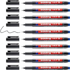 Edding 147S 10 Adet Siyah Asetat Kalemi