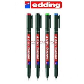 Edding 148 F Siyah Silgili Asetat Kalemi