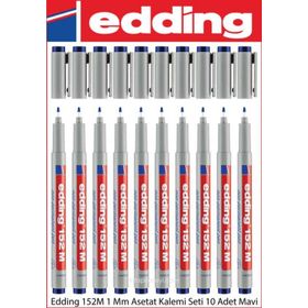 Edding 152M 1 mm Seti 10 Adet Mavi Asetat Kalemi