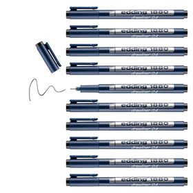 Edding 1880 0.4 mm Siyah 10'lu Teknik Çizim Kalemi