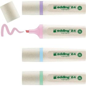 Edding 24 Ecoline Pastel 4 Renk Set Fosforlu Kalem