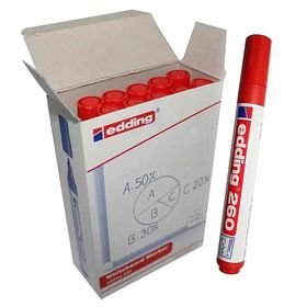 Edding 260 10'lu Paket (260) Renk-Kırmızı Tahta Kalemi