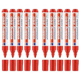 Edding 260 10'lu Paket Kırmızı Beyaz Yazı Tahtası Kalemi