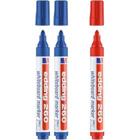 Edding 260 2 Mavi 1 Kırmızı Set Beyaz Tahta Kalemi