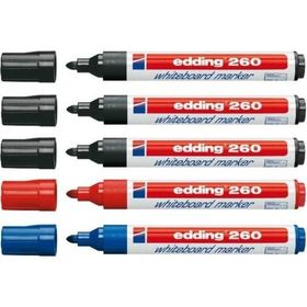 Edding 260 Beyaz 3 Siyah 1 Mavi 1 Kırmızı Tahta Kalemi