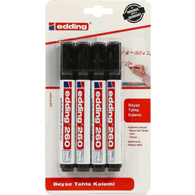 Edding 260 Siyah Beyaz 4 Adet Yazı Tahtası Kalemi
