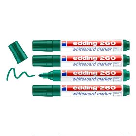 Edding 260 Yeşil 4'lü Set Yuvarlak Uç 1,5-3 mm Beyaz Yazı Tahtası Kalemi