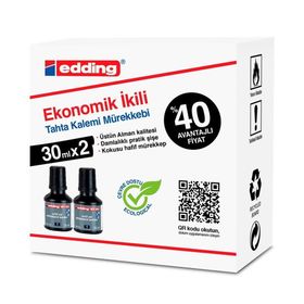 Edding 30 ml Siyah 2 Adet Beyaz Tahta Mürekkebi