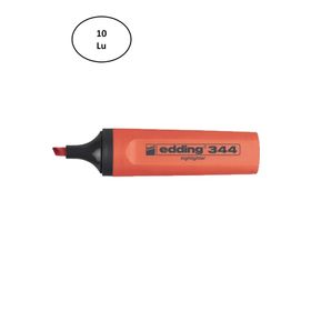 Edding 344 Kırmızı Nar Çiçeği 10 Adet Fosforlu Kalem