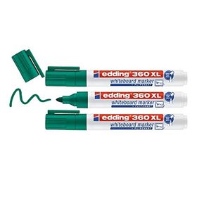 Edding 360 XL Yeşil 3 Adet Yeniden Doldurulabilir Beyaz Yazı Tahtası Kalemi