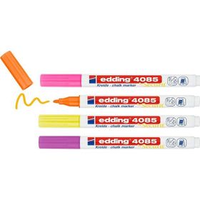 Edding 4085 Sıvı Tebeşir Kalemi 4'lü Blister Renkli Fosforlu Kalem