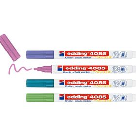 Edding 4085 Yeşil - Mavi - Mor - Pembe 4'lü Markör Kalemi Seti
