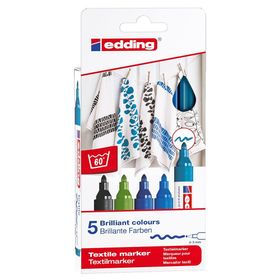 Edding 4500 Cool 5 Renk Yıkanabilir Kumaş Boyama Kalem Seti