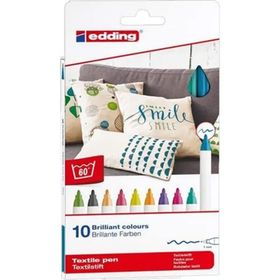 Edding 4600 10 Renk Yıkanabilir Kumaş Boyama Kalem Seti