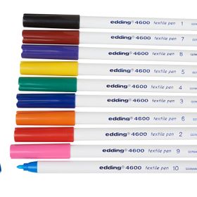 Edding 4600 Yuvarlak Uç 1 mm 10 Renk Seti Tekstil Kalemi