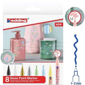 Edding 751 Gloss Ana Renkler 1-2 mm 8'li Paint Marker