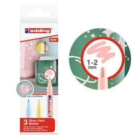 Edding 751 Pastel 3 Renk Boya Dekor Markör Seti