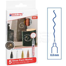 Edding 780 Gloss Ana Renkler 0.8mm 5'li Set Paint Marker