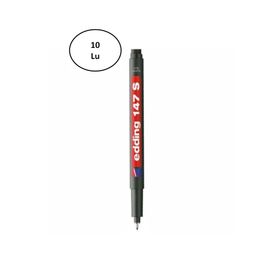 Edding E-147 S Silgili Siyah 10'lu Asetat Kalemi