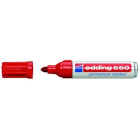 Edding E-550 Kırmızı Permanent Yuvarlak Uç Markör